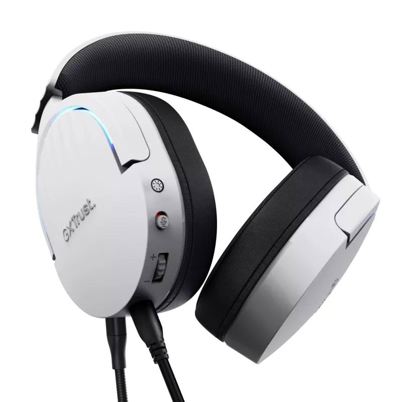 Trust GXT 490 FAYZO Peakomplekt Juhtmega Peavõru Mootorratas USB Type-A Must, Valge