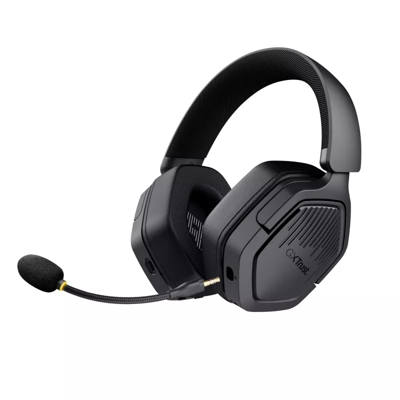 Trust GXT 493 Carus Peakomplekt Juhtmega ja juhtmevaba Peapael, Kiiver Mängimine USB USB-C / USB Type-A Bluetooth Must