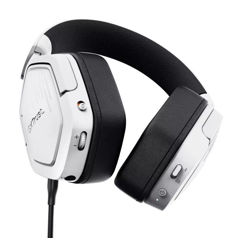 Trust GXT 493W Carus peakomplekt juhtmega ja juhtmevaba peavõru, kiivri tüüpi mänguritele USB USB-C / USB Type-A Bluetooth valge