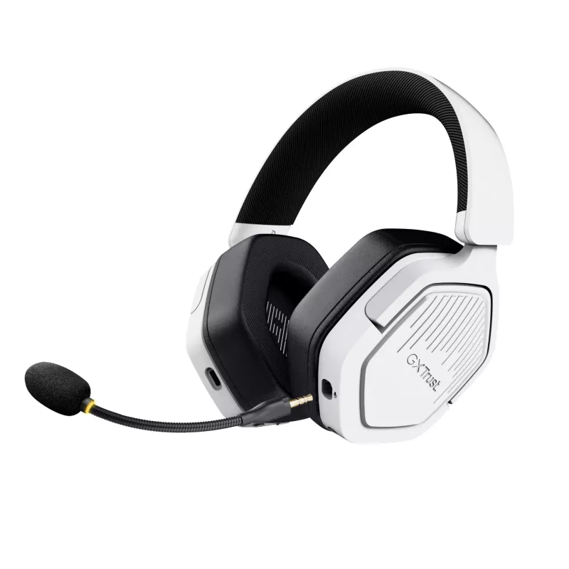Trust GXT 493W Carus peakomplekt juhtmega ja juhtmevaba peavõru, kiivri tüüpi mänguritele USB USB-C / USB Type-A Bluetooth valge