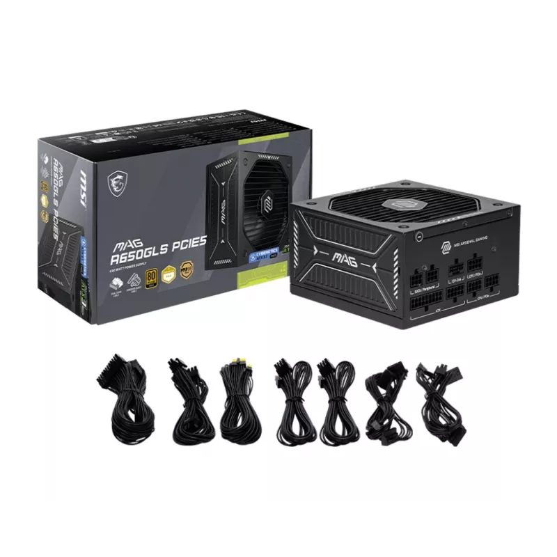 MSI MAG A650GLS PCIE5 toiteplokk 650 W 24-pin ATX ATX must