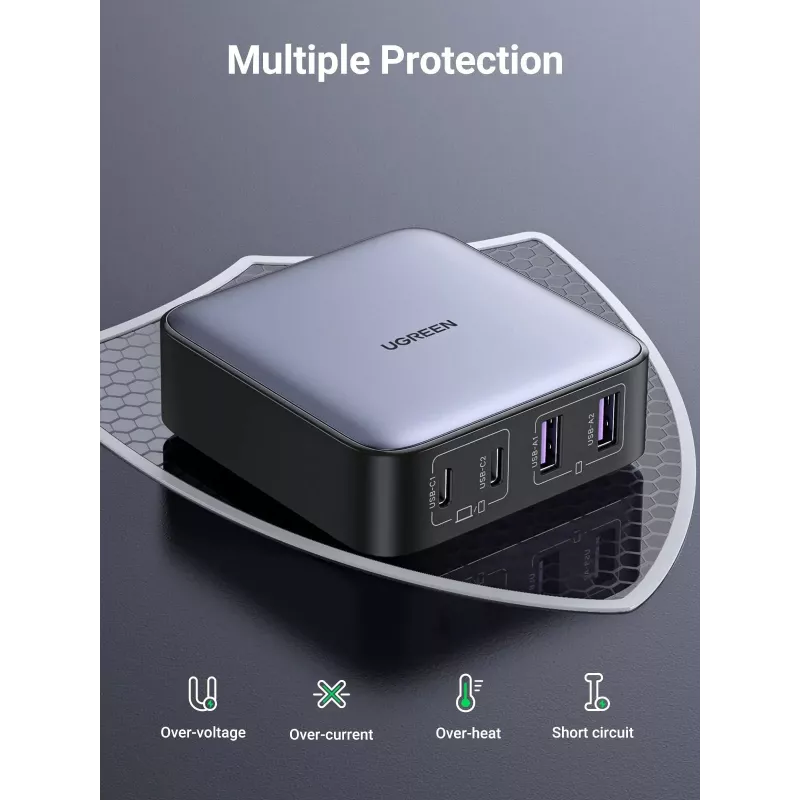 Ugreen Nexode 65 W laua kiirlaadija, 2x USB-A + 2x USB-C (90747)