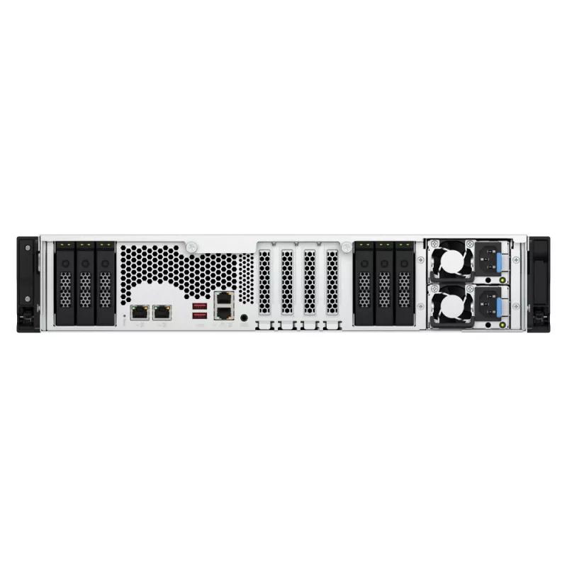QNAP TS-H3077AFU-R7-64G NAS-/salvestusserver Rack (2U) AMD Ryzen™ 5 64 GB DDR5 0 TB QuTS hero Must, Metallik