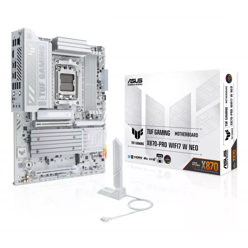 Emaplaat ASUS TUF GAMING X870-PRO WIFI7 W NEO, AMD X870, Socket AM5, ATX, DDR5, 4 DIMM, 256 GB, Wi‑Fi 7, 5Gb Ethernet