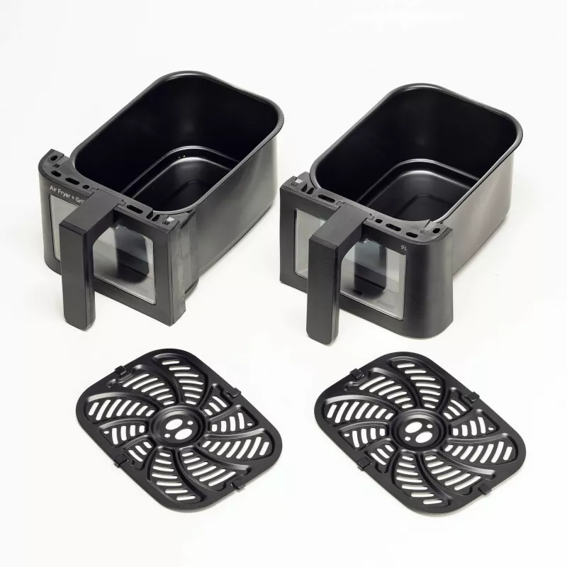 Ariete 4631 Double Air fryer 9L, 2400W, kogumaht 9L, 11 programmi, multifunktsionaalne, kuni 3,6 kg praetud toitu, temperatuur kuni 200°C, kahekordne korv, must