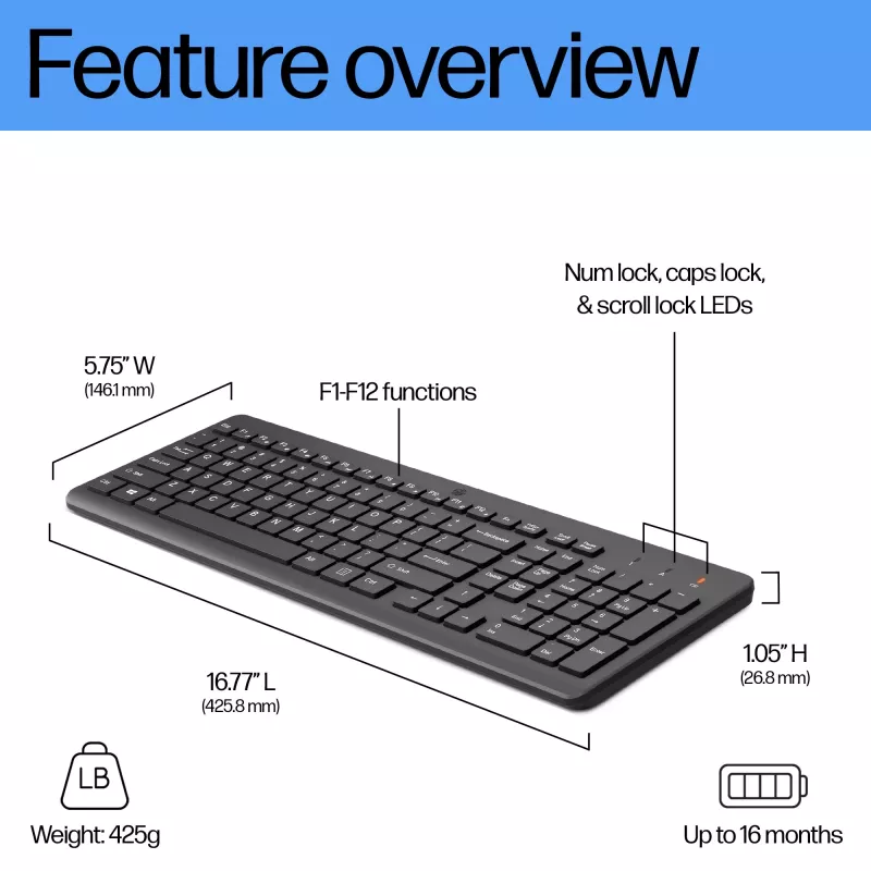 HP 220 juhtmevaba klaviatuur