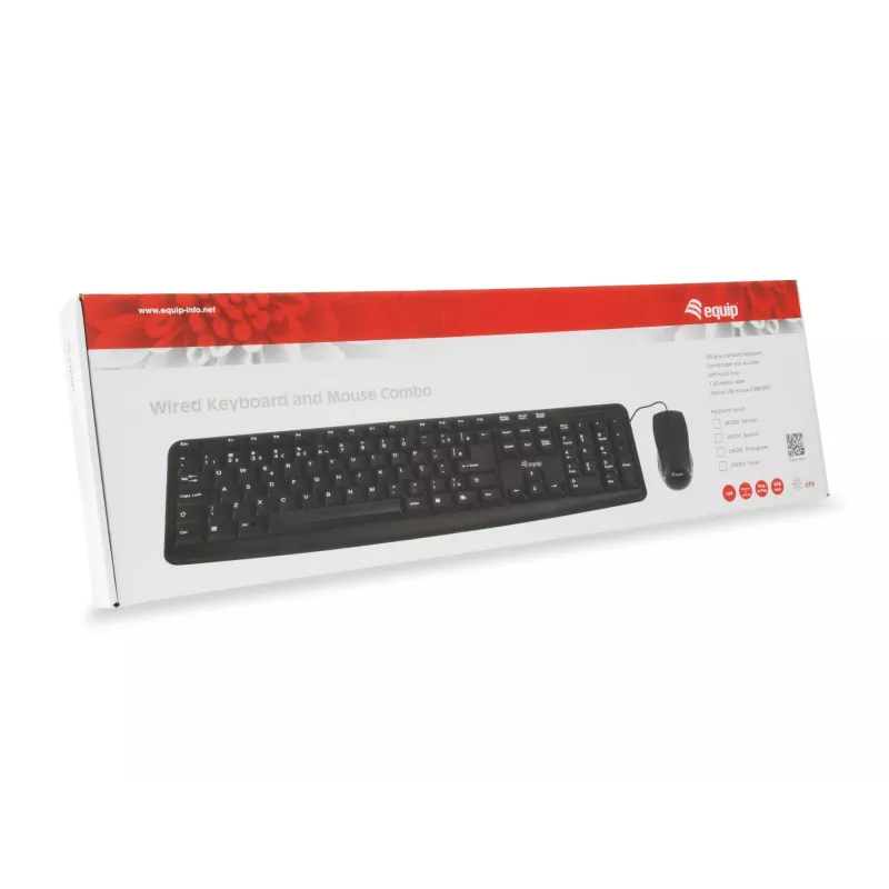 Equip 245201 klaviatuur Hiirega kontori USB QWERTY Hispaania Must
