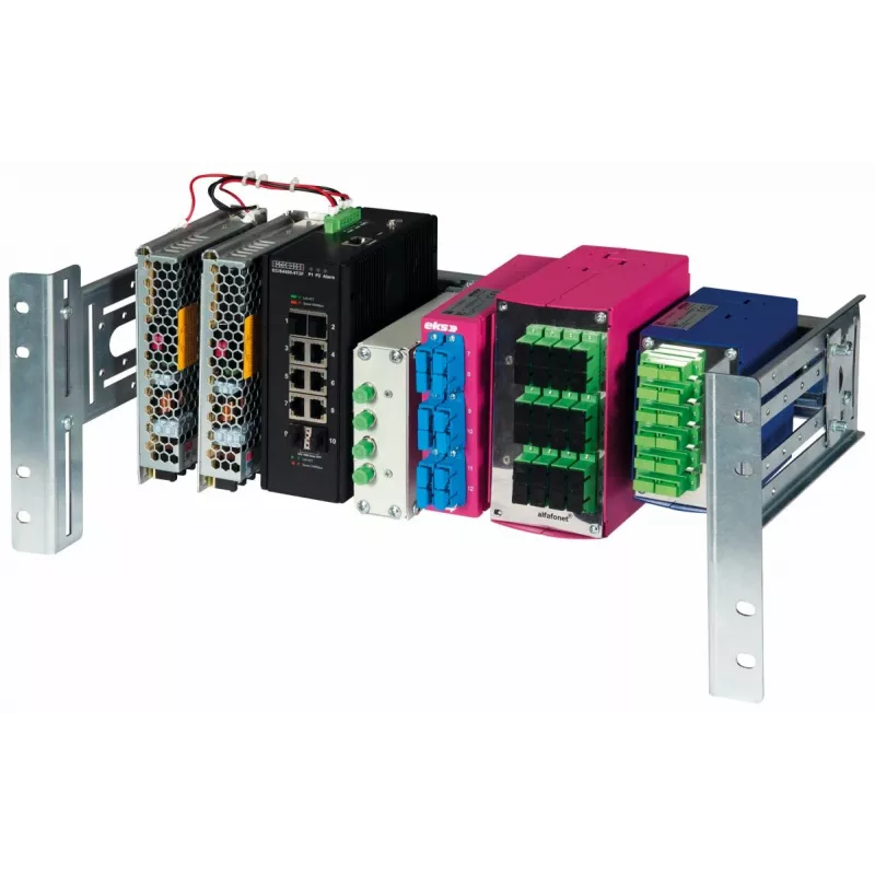 Rack rail 19 inch EQUIP EZR-DIN-4, 4U DIN, RAL7035 hall, 485×210 mm