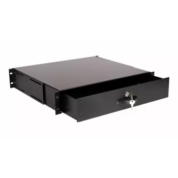 Sahkelüksus Equip Lockable Drawer 19 inch 2U RAL9005 Must