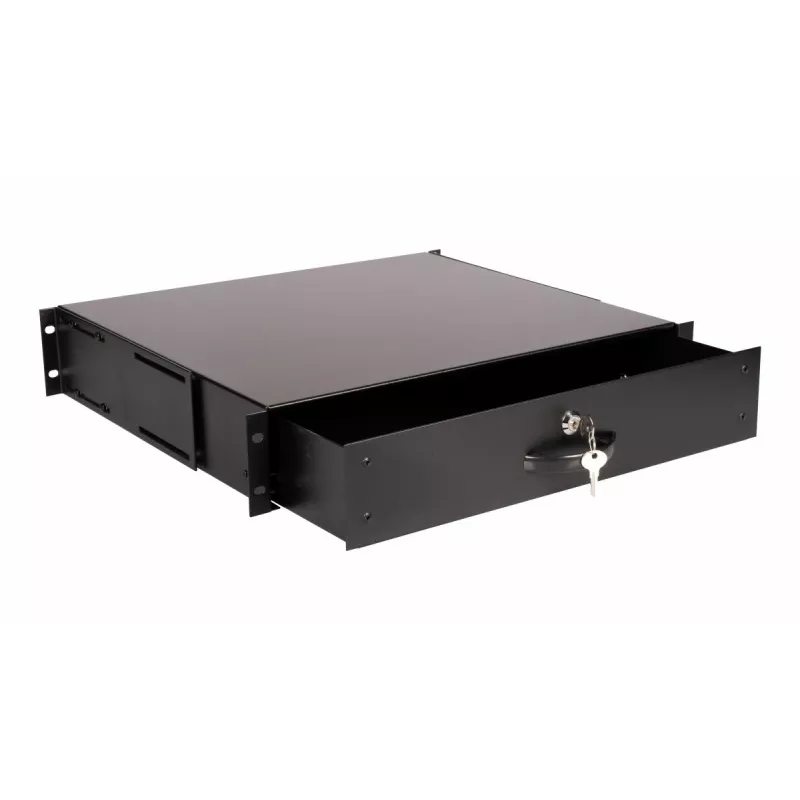 Sahkelüksus Equip Lockable Drawer 19 inch 2U RAL9005 Must