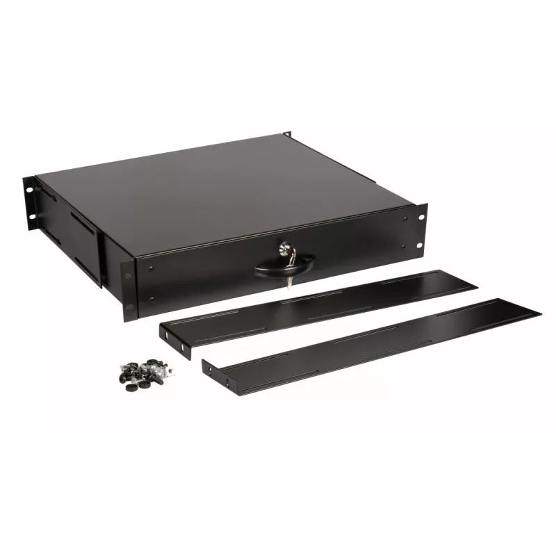 Sahkelüksus Equip Lockable Drawer 19 inch 2U RAL9005 Must