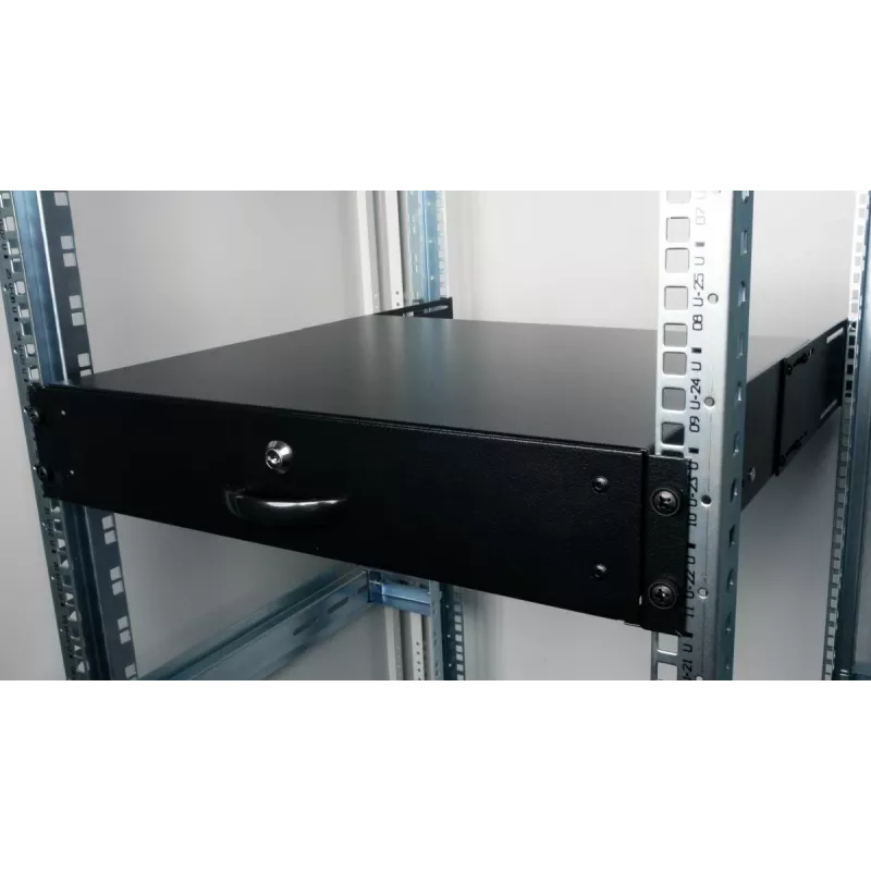 Sahkelüksus Equip Lockable Drawer 19 inch 2U RAL9005 Must