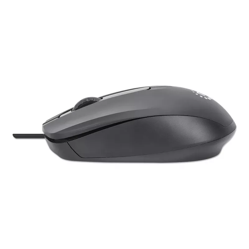 Manhattan Comfort II USB-juhtmega hiir, must, 1000 dpi, USB-A, optiline, mõlemakäeline, kaasaskantav/kompaktne, kolm nuppu kerimisrattaga, kolmeaastane garantii