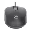 Manhattan Comfort II USB-juhtmega hiir, must, 1000 dpi, USB-A, optiline, mõlemakäeline, kaasaskantav/kompaktne, kolm nuppu kerimisrattaga, kolmeaastane garantii