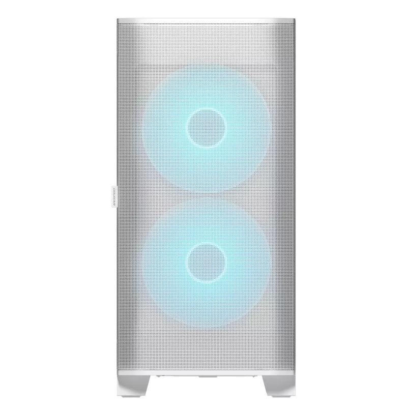 COUGAR PC Midi Tower Case Airface FLO ARGB Valge — 2x180mm ees, 1x120mm taga, toetab 2,5 tolli/3,5 tolli HDD, 240×480×509 mm
