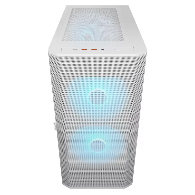 COUGAR PC Midi Tower Case Airface FLO ARGB Valge — 2x180mm ees, 1x120mm taga, toetab 2,5 tolli/3,5 tolli HDD, 240×480×509 mm
