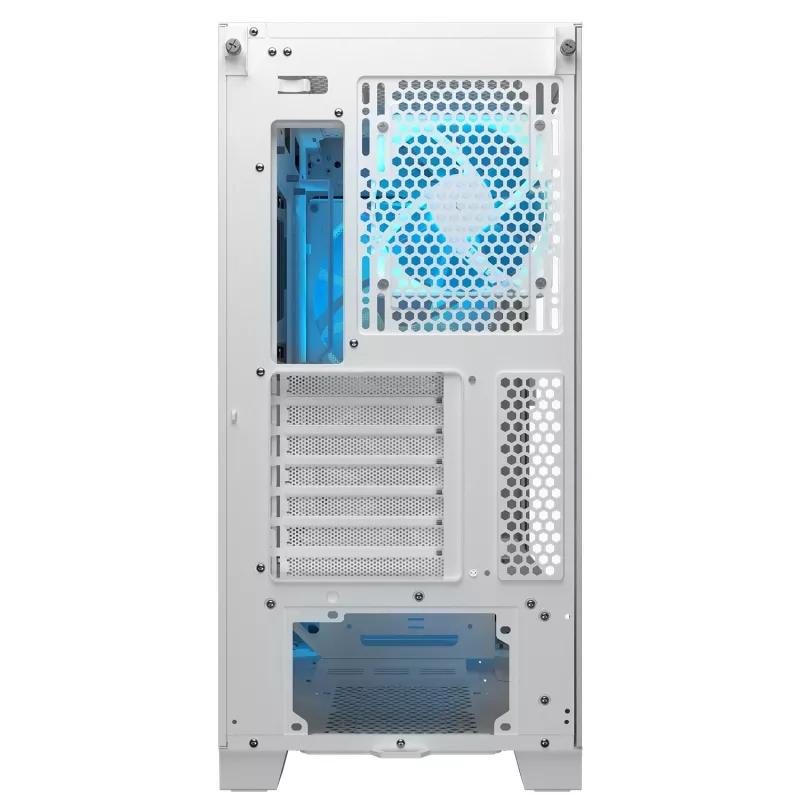 COUGAR PC Midi Tower Case Airface FLO ARGB Valge — 2x180mm ees, 1x120mm taga, toetab 2,5 tolli/3,5 tolli HDD, 240×480×509 mm