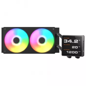 Universaalne protsessori vedelikjahutus Cougar Poseidon Vistek Pro 240, ARGB, 120 mm ventilaatorid, 700–2500 RPM, must