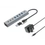 Conceptronic HUBBIES20GP 7-pordiline USB 3.0 jaotur toiteadapteriga, 5 Gbps, USB-C x 3, USB-A x 4