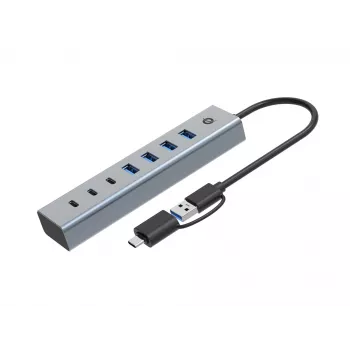 Conceptronic HUBBIES20GP 7-pordiline USB 3.0 jaotur toiteadapteriga, 5 Gbps, USB-C x 3, USB-A x 4