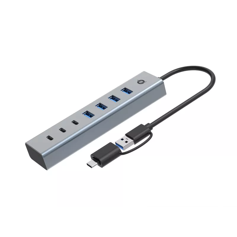 Conceptronic HUBBIES20GP 7-pordiline USB 3.0 jaotur toiteadapteriga, 5 Gbps, USB-C x 3, USB-A x 4