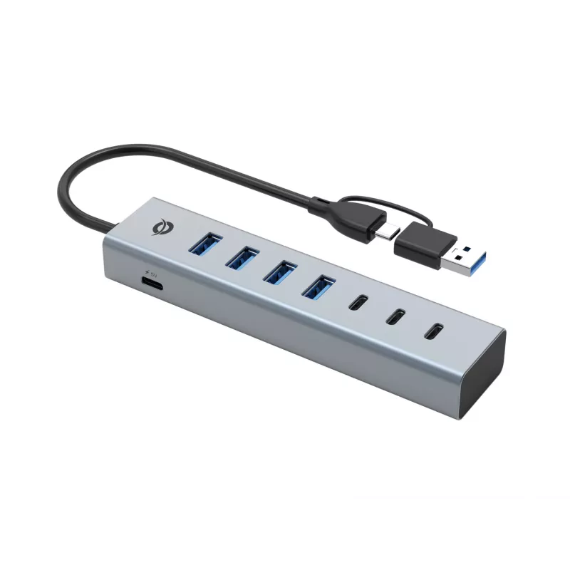 Conceptronic HUBBIES20GP 7-pordiline USB 3.0 jaotur toiteadapteriga, 5 Gbps, USB-C x 3, USB-A x 4
