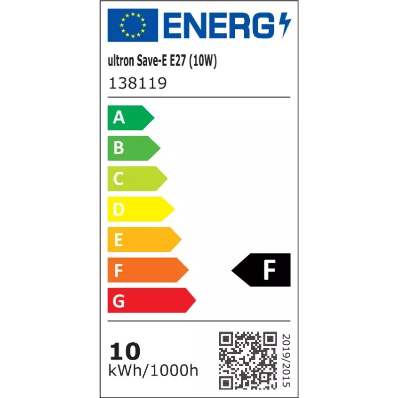 Energiasäästulamp Ultron 138119 10 W E27 3000 K