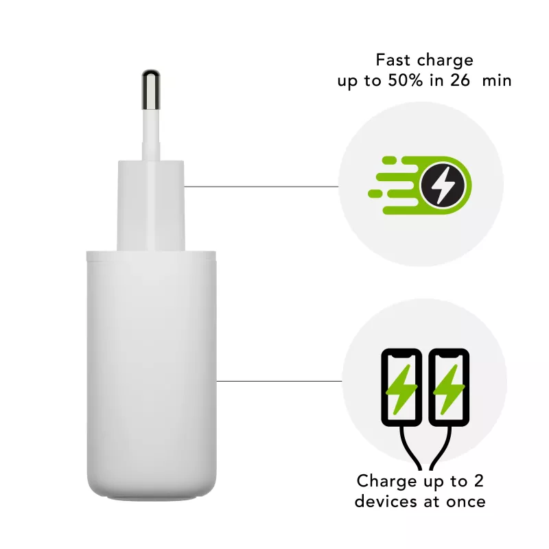 dbramante1928 re-charge Pro - EL seinilaadija 2x USB-C 20W - W