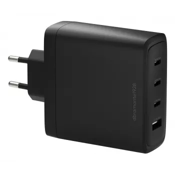 dbramante1928 re-charge IT EL seinilaadija — 3× USB-C (kokku 140 W) + 1× USB-A, sisetingimustesse, vahelduvvool, must