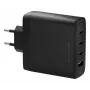 dbramante1928 re-charge IT EL seinilaadija — 3× USB-C (kokku 140 W) + 1× USB-A, sisetingimustesse, vahelduvvool, must