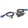 Manhattan KVM-lüliti Mini 2-pordiline, 2x USB-A, kaablid kaasas, helitugi, juhtige 2 arvutit ühe arvuti/hiire/kuvariga, must, eluaegne garantii, karbis