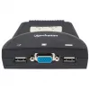 Manhattan KVM-lüliti Mini 2-pordiline, 2x USB-A, kaablid kaasas, helitugi, juhtige 2 arvutit ühe arvuti/hiire/kuvariga, must, eluaegne garantii, karbis