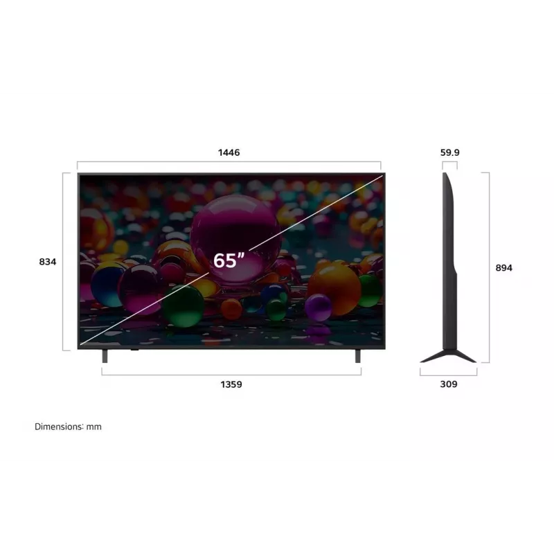 LG UHD AI 65UA75003LA teler 165.1 cm (65 tolli) 4K Ultra HD nutiteler Wi-Fi must