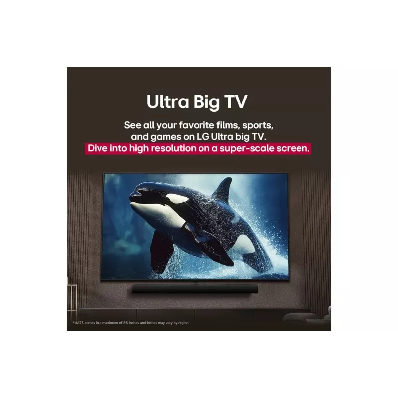 LG UHD AI 65UA75003LA teler 165.1 cm (65 tolli) 4K Ultra HD nutiteler Wi-Fi must