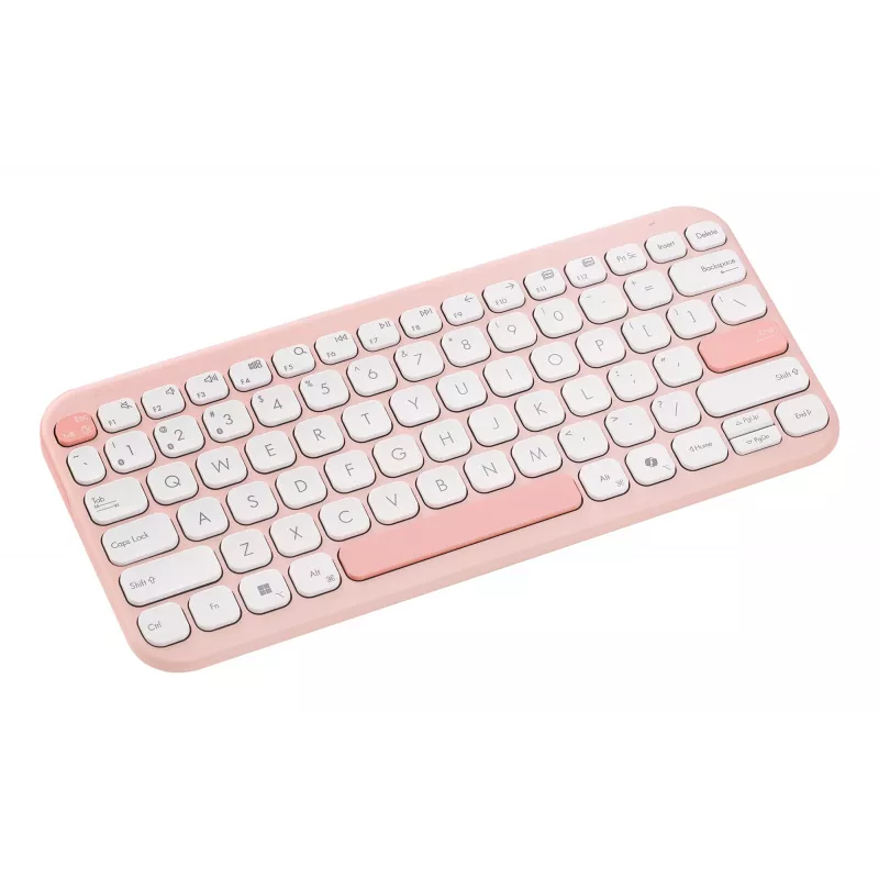 Juhtmevaba ASUS Marshmallow KW100 75% Bluetooth-klaviatuur — QWERTZ saksa, käärikujulised lülitid, roosa