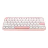 Juhtmevaba ASUS Marshmallow KW100 75% Bluetooth-klaviatuur — QWERTZ saksa, käärikujulised lülitid, roosa
