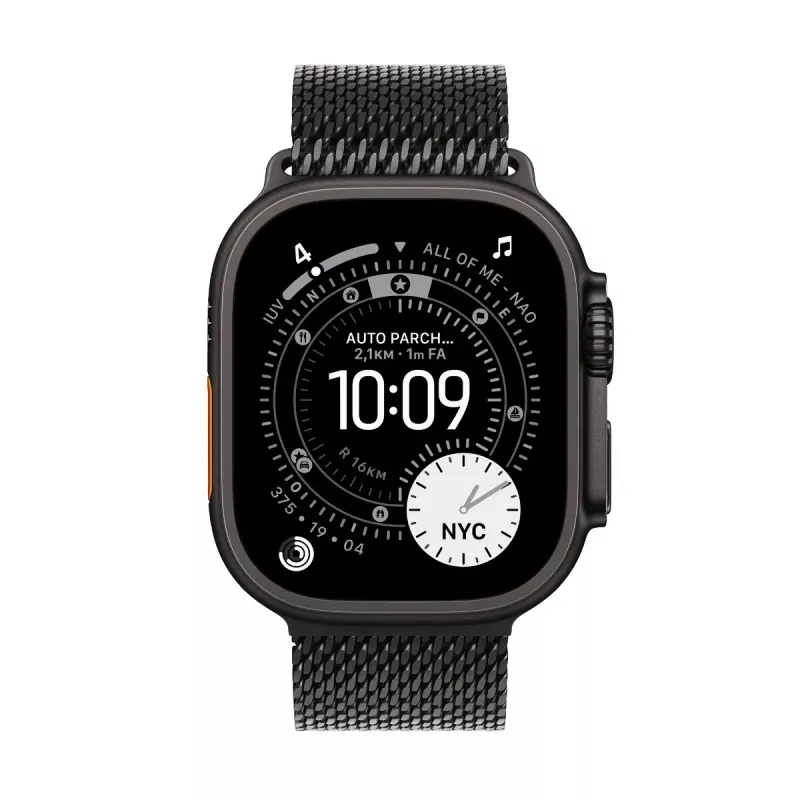 Nutikell Apple Watch Ultra 3 GPS + Cellular 49mm musta titaanist korpusega ja musta titaanist Milani aasaga (väike)
