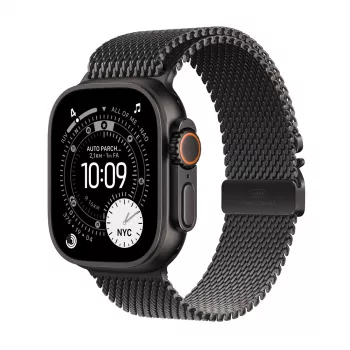 Nutikell Apple Watch Ultra 3 GPS + Cellular 49mm musta titaanist korpusega ja musta titaanist Milani aasaga (väike)
