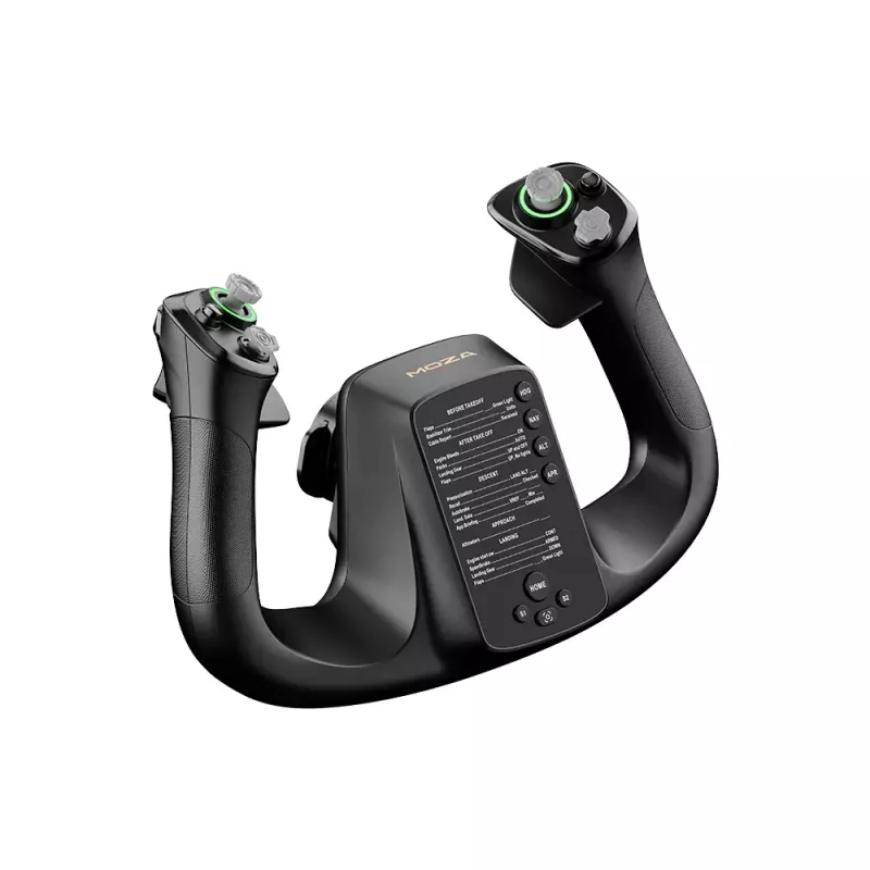 Lennualus MOZA MFY YOKE — must ABS ja legeerterasest lennualus, 142,5×202×313 mm