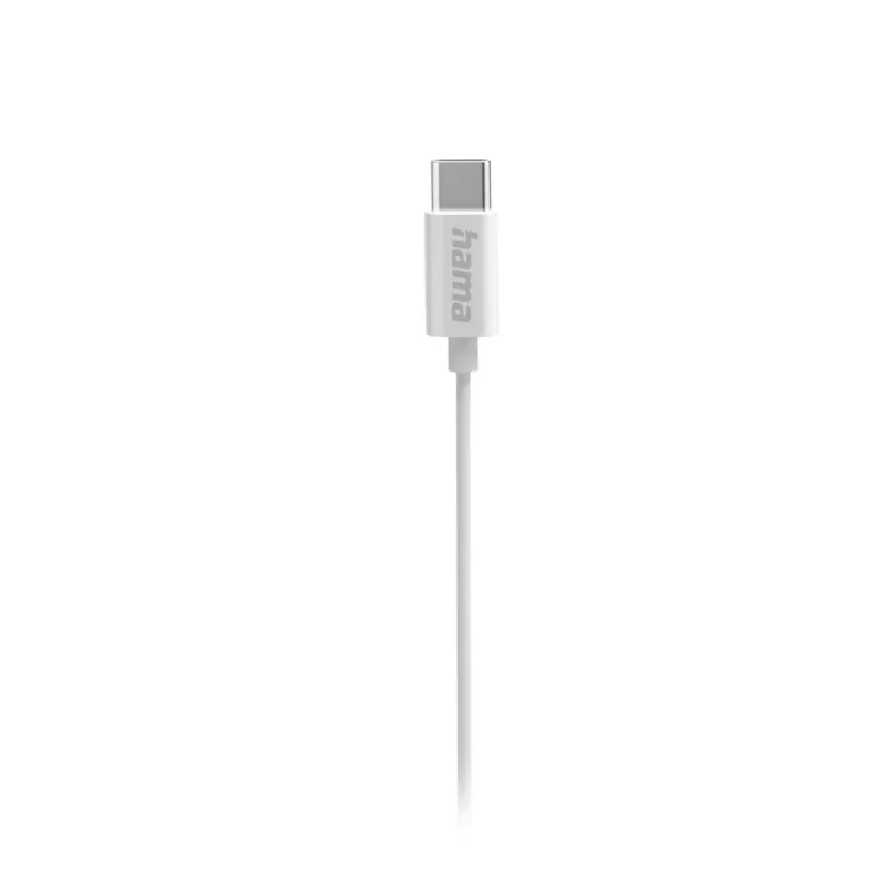 Hama Curly Peakomplekt Juhtmega Kõrvasisene Kõned/Muusika USB USB-C Valge