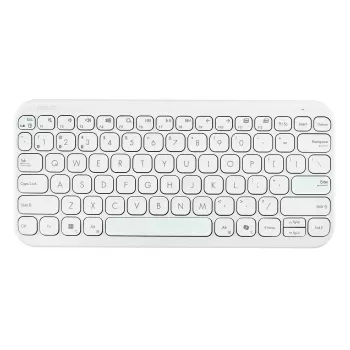 Juhtmevaba Bluetooth-klaviatuur ASUS KW100 Marshmallow — 75% paigutus, QWERTZ, käärikontaktiga lülitid, valge