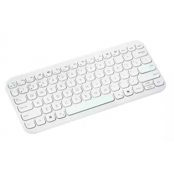 Juhtmevaba Bluetooth-klaviatuur ASUS KW100 Marshmallow — 75% paigutus, QWERTZ, käärikontaktiga lülitid, valge