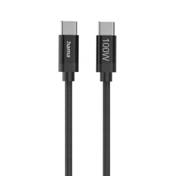 Hama Fabric USB-kaabel USB 2.0 1.5 m USB C Must