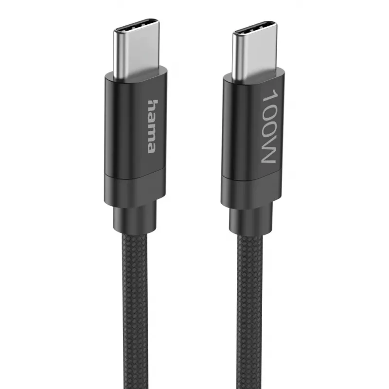 Hama Fabric USB-kaabel USB 2.0 3 m USB C Must