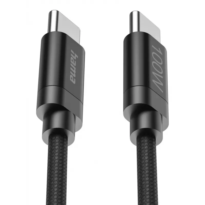 Hama Fabric USB-kaabel USB 2.0 3 m USB C Must