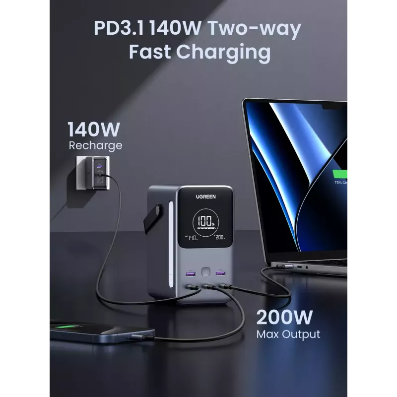 Ugreen Nexode akupank 48000 mAh liitiumhall
