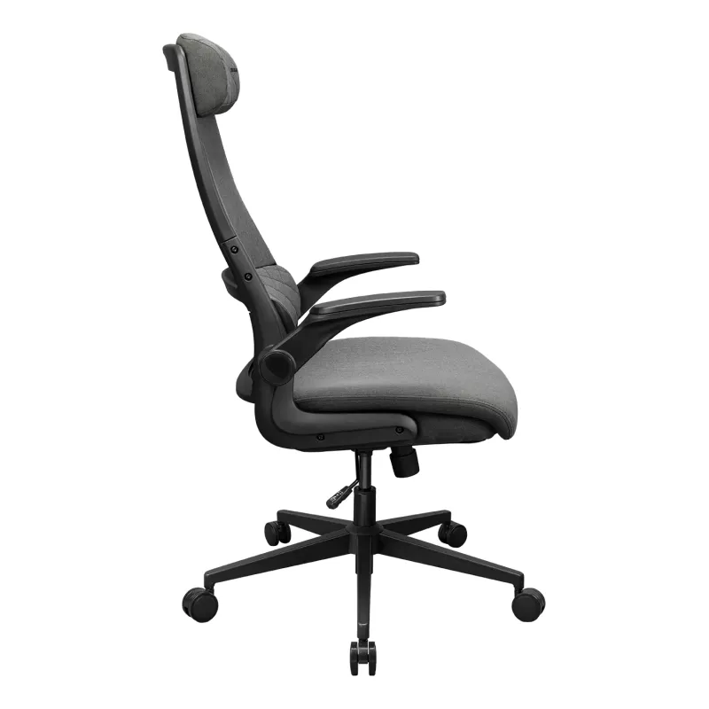 Kontori/mängutool Cougar Stryder — riidest iste ja seljatugi, hall, jalajälg 710×675 mm, kõrgus min 115 cm