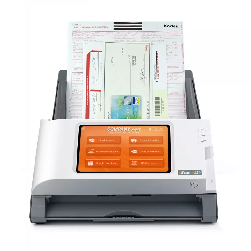 Plustek eScan A350 Enterprise ADF + käsitsietteandega skanner 600 x 600 DPI A4 Must, Valge