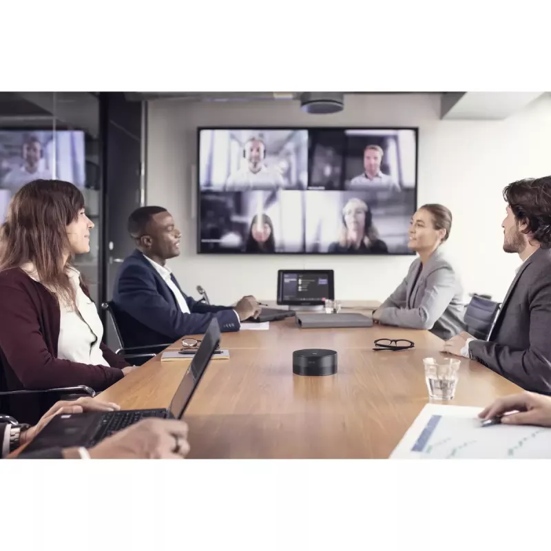 Group audio conferencing system EPOS EXPAND Capture 5 — omnidirectional mic, 20–8000 Hz, aluminium/plastik, Must, 123×315.6×53 mm