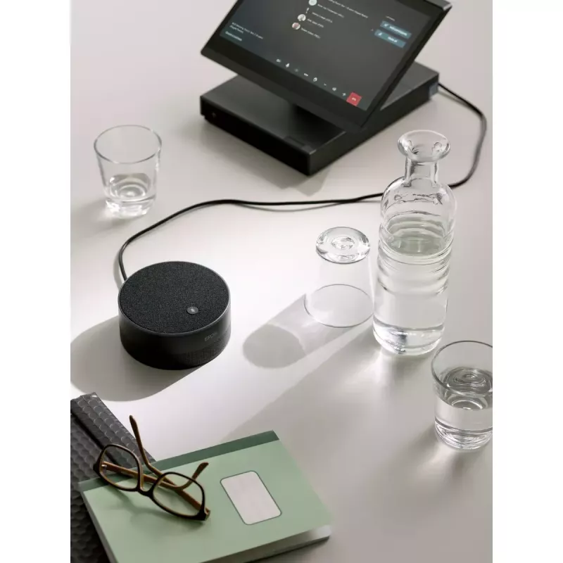 Group audio conferencing system EPOS EXPAND Capture 5 — omnidirectional mic, 20–8000 Hz, aluminium/plastik, Must, 123×315.6×53 mm